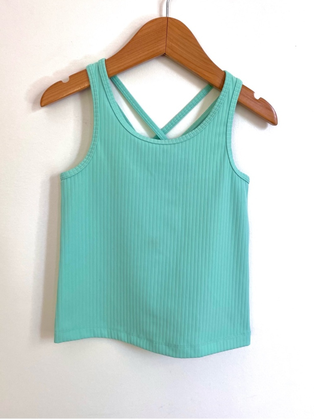 5/$20💥Ribbed Cross-Back Strap Tank Top, Pretty Teal Aqua, Sporty Vibes